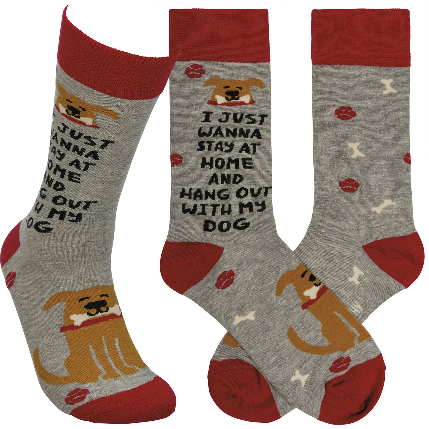 Primitives by Kathy Socks - Socks - I Just Wanna Stay Home and Hang With My Dog