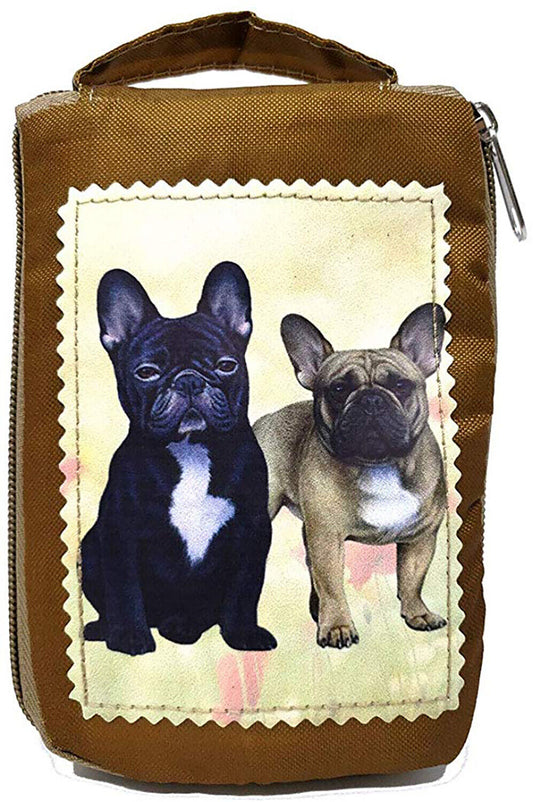 French Bulldog Foldable Tote Bag - Durable, Waterproof - Zipper Market Tote