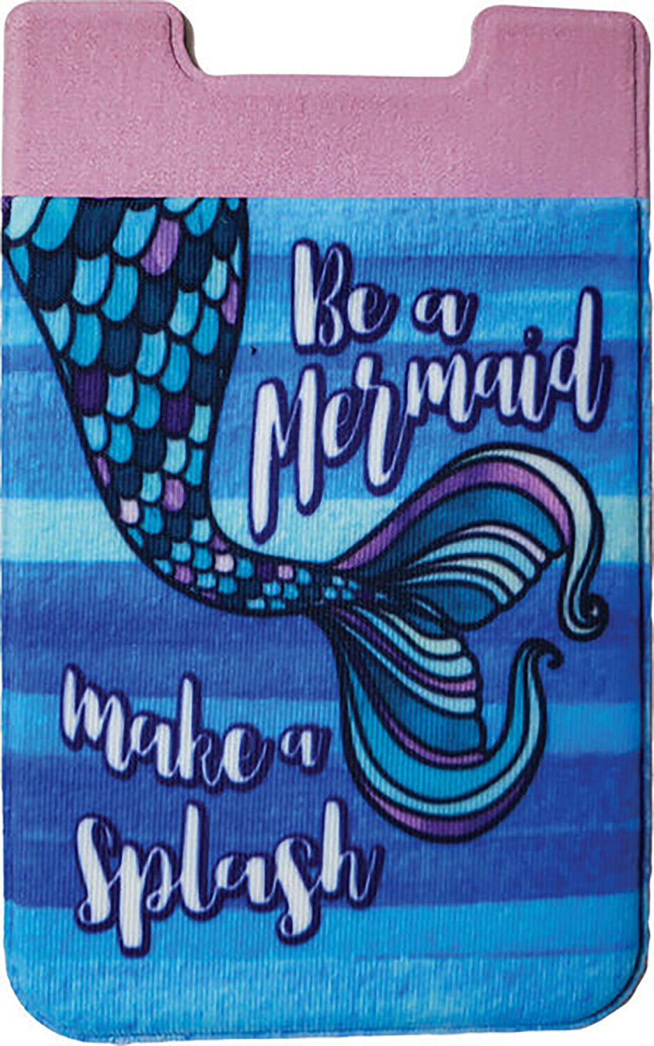 Cell Phone Wallet Stick-On Pouch for Cash and Cards - Mermaid