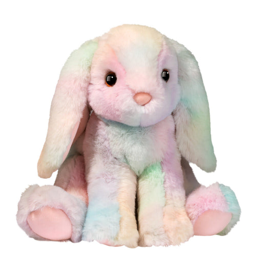Douglas Toys Sweetie Soft Rainbow Bunny Stuffed Animal Toy, 8" sitting