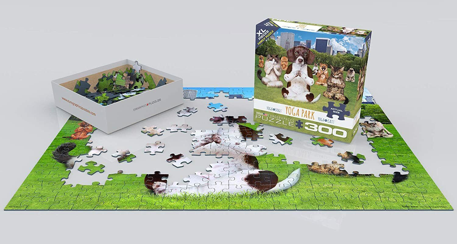 EuroGraphics Dogs and Cats Yoga Park Jigsaw Puzzle (300-Piece)
