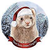 Holiday Pet Gifts Cinnamon Ferret Santa Hat Porcelain Ornament