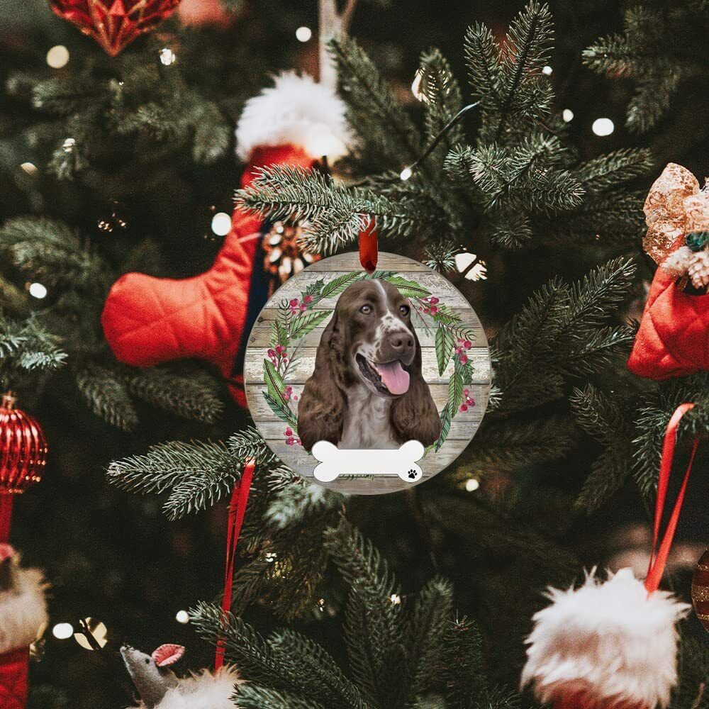 Springer Spaniel Ornament - E&S Pets, DIY Personalizable, Ceramic Round Ornament