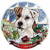 Jack Russell Wirehair Tan/White Dog Porcelain Ornament 'Santa. I Can Explain!'