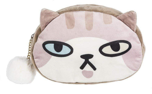 Ganz Pet Lovers Pom Pom Zipper Cosmetic Bag Case - Cat (Pink Cat)