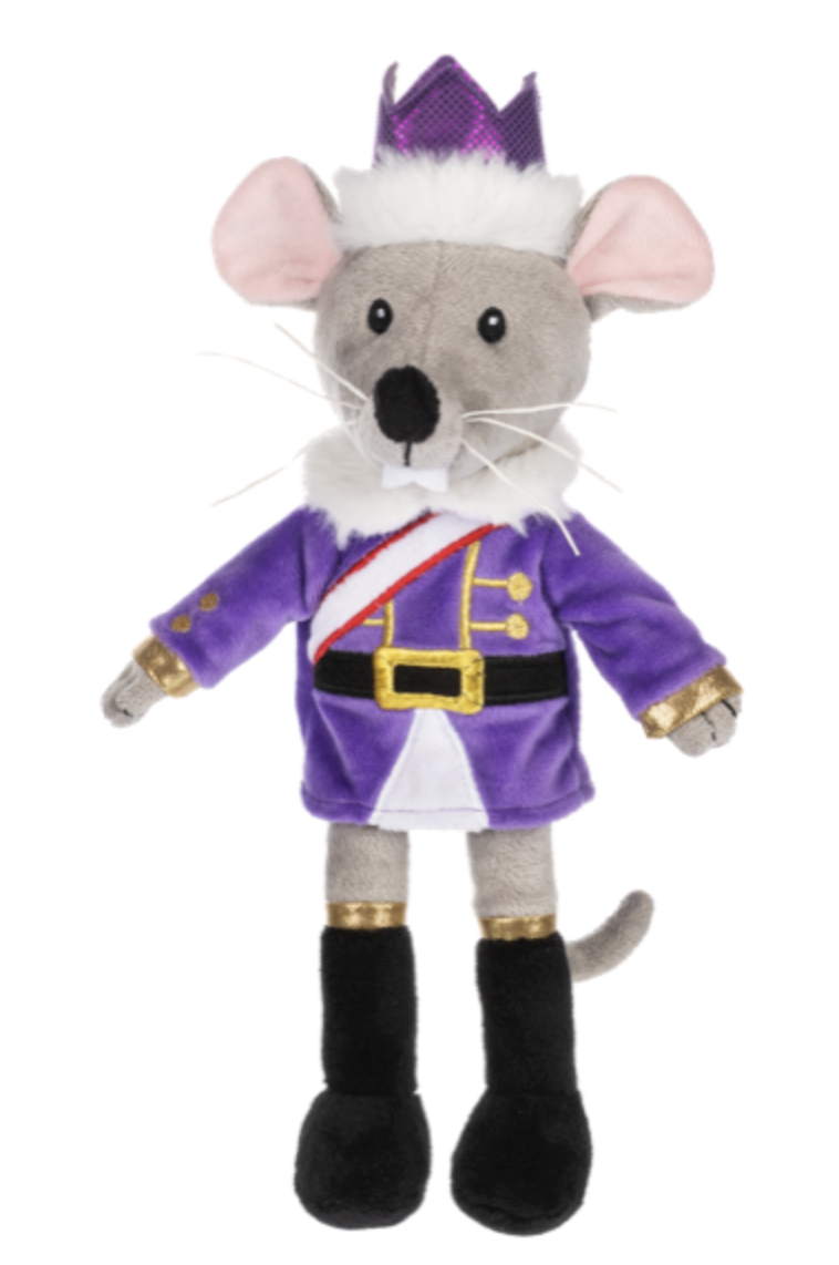 Ganz Holiday King Mouse Plush Stuffed Animal Toy with Purple Jacket, 12"