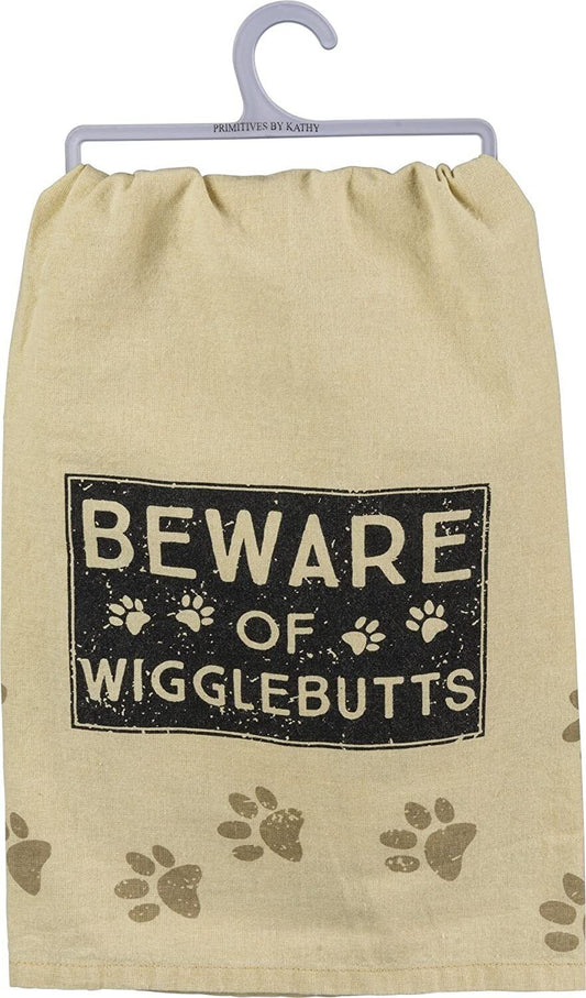 Primitives by Kathy Pet Love Cotton Dish Towel (Beware of Wigglebutts)