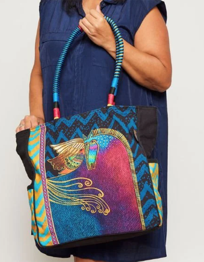 Laurel Burch Mythical Mare Large Shoulder Tote Bag, 19”x 5.5”x 15”