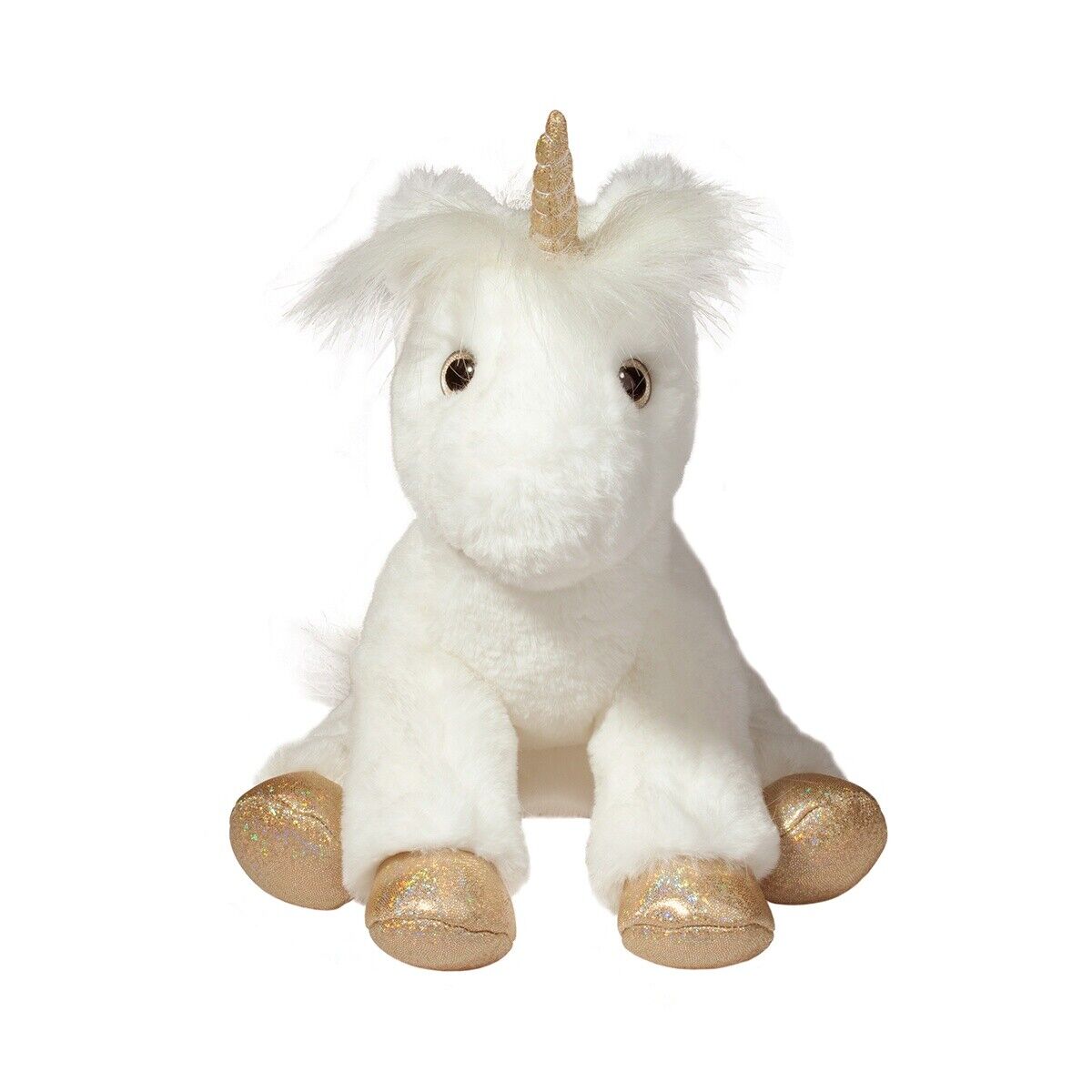 Douglas Cuddle Toys Elodie Soft White Unicorn Softie Plush Stuffed Animal, 9"