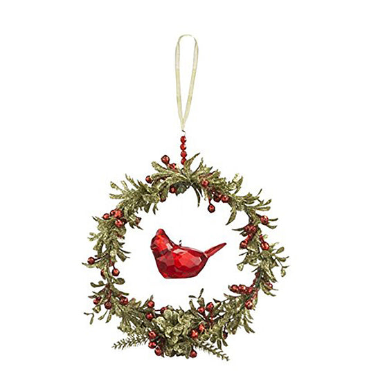 Ganz Mistletoe Cardinal Wreath (KK381)
