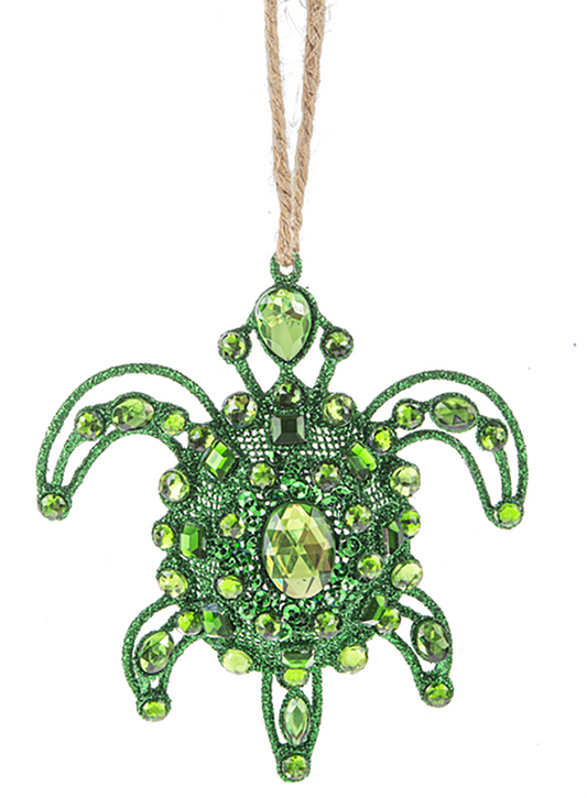 Ganz Coastal Sea Turtle Ornament, Acrylic and Zinc, 3.5" x 4"