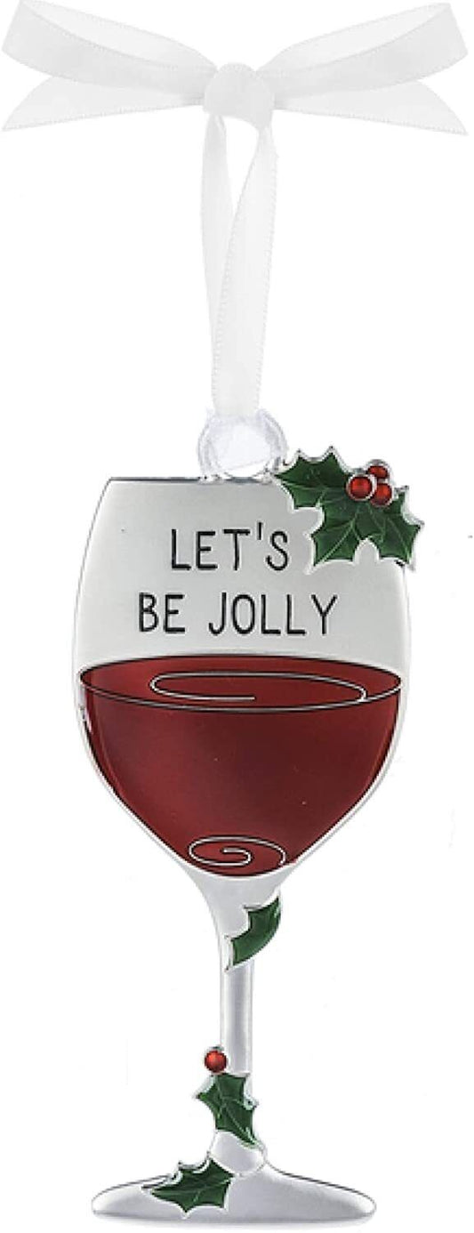 Ganz Merry Merlot Wine Metal Ornament - Let's Be Jolly