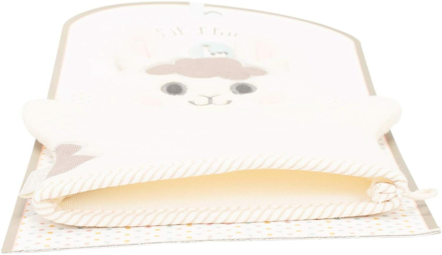 Lil' Llama White Super Soft Cotton Terry Cloth Baby Bath Mitt