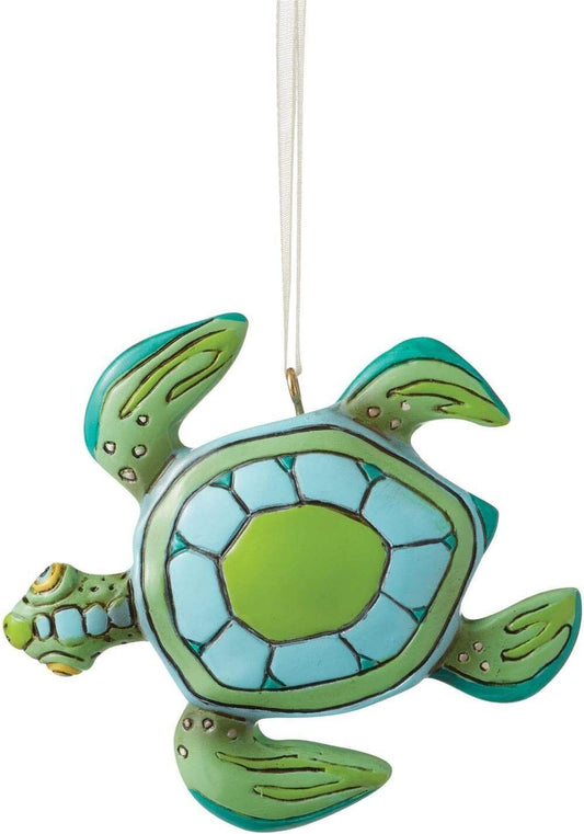 Enesco Allen Designs Sup Dude Green Turtle Ornament, 3 Inches, Resin