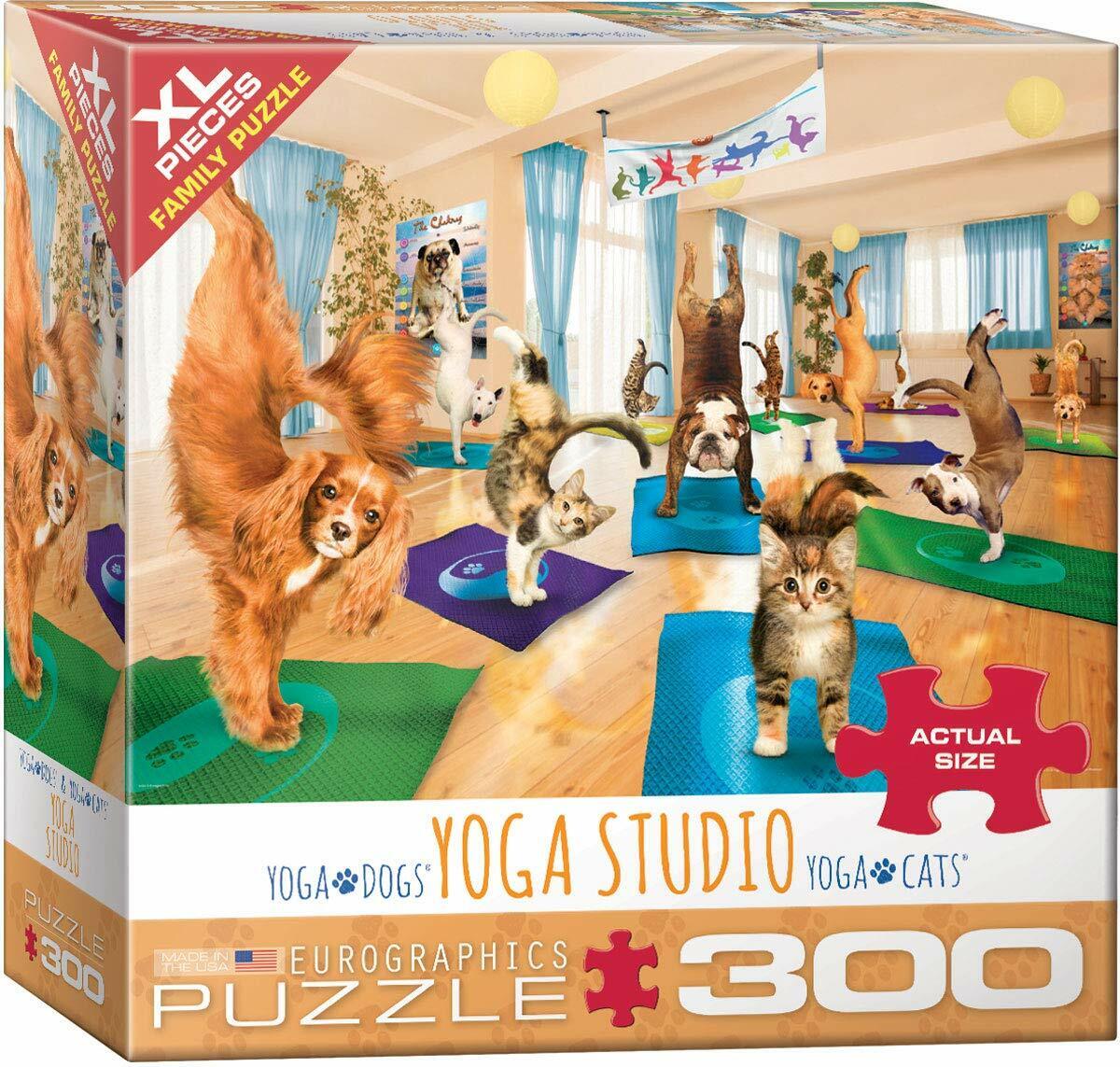EuroGraphics Dogs and Cats Yoga Studio Jigsaw Puzzle (300-Piece)