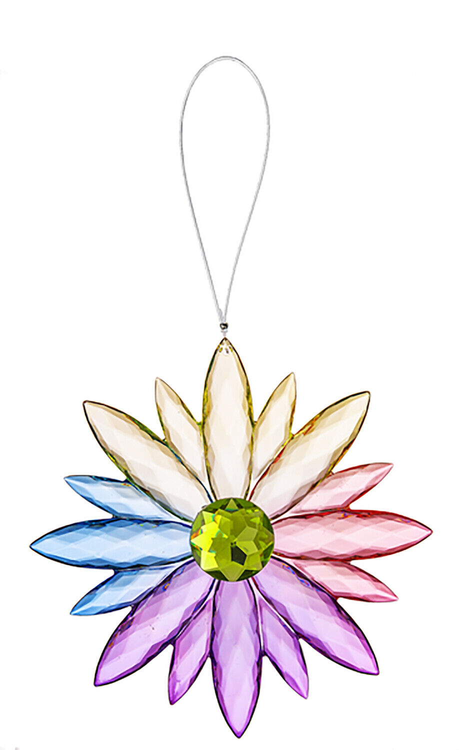 Ganz Acrylic Multi-Colored Jewel Flower - Green Center, 4.75"