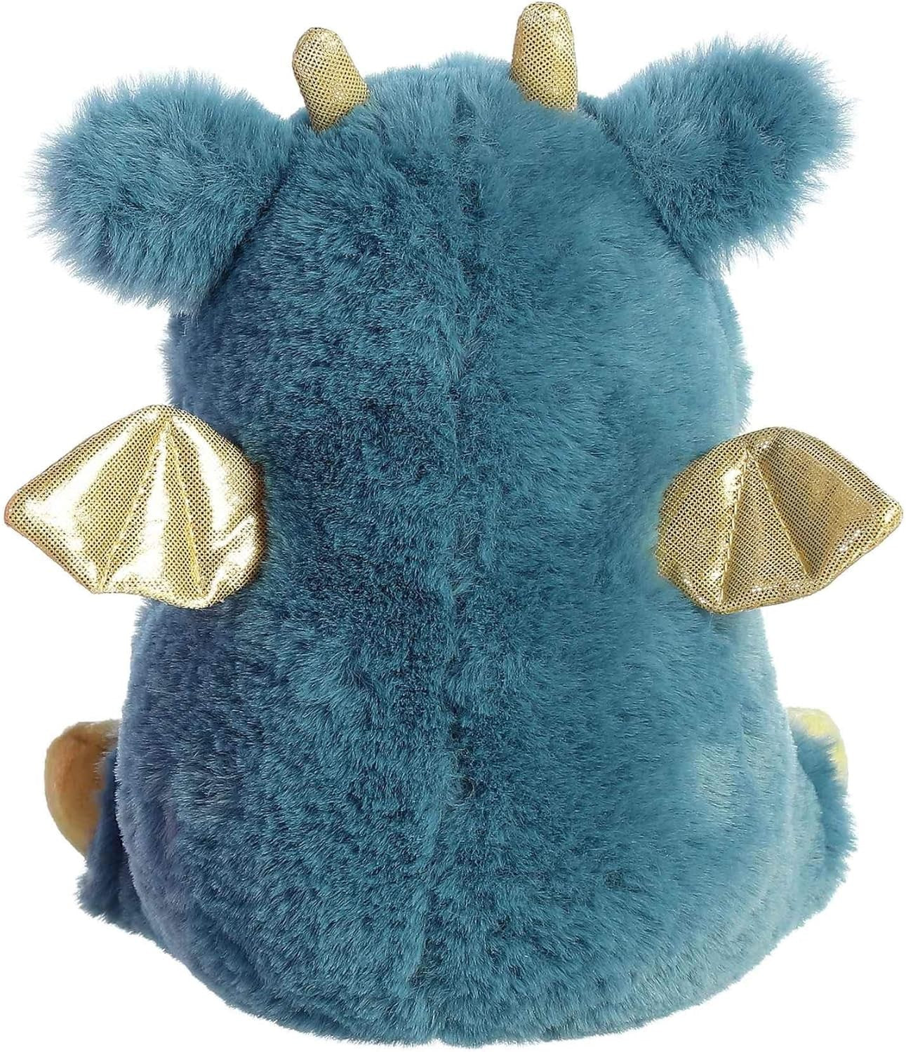 Aurora World Rolly Pluh Stuffed Animal Toy Pet - 7"" Egan Dragon, Blue