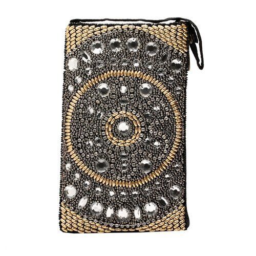 Bamboo Trading Company Cell Phone or Club Bag, Silver Flower