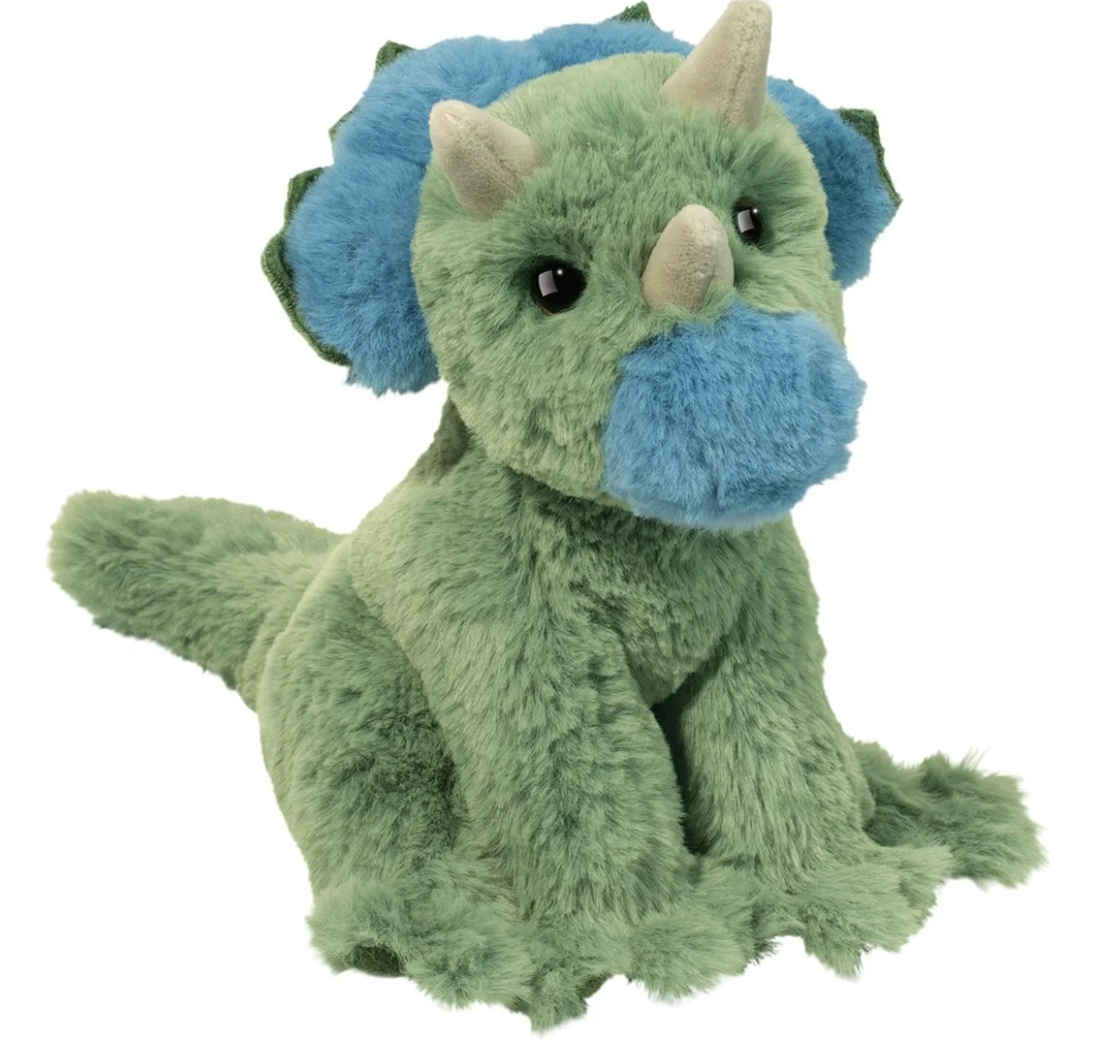 Douglas Roarie Soft Green Dino MIni Triceratops Plush Stuffed Animal, 8" long