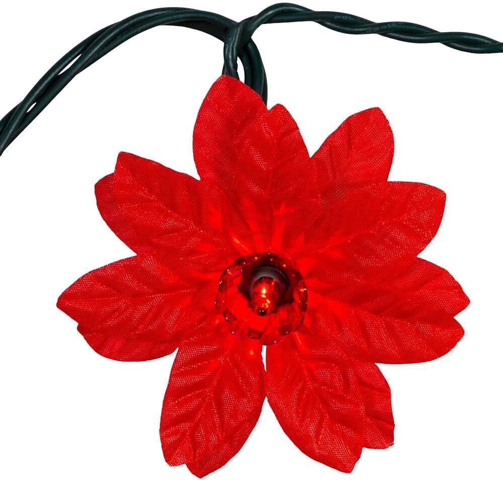 Kurt Adler 20-Light Red Poinsettia Light Set