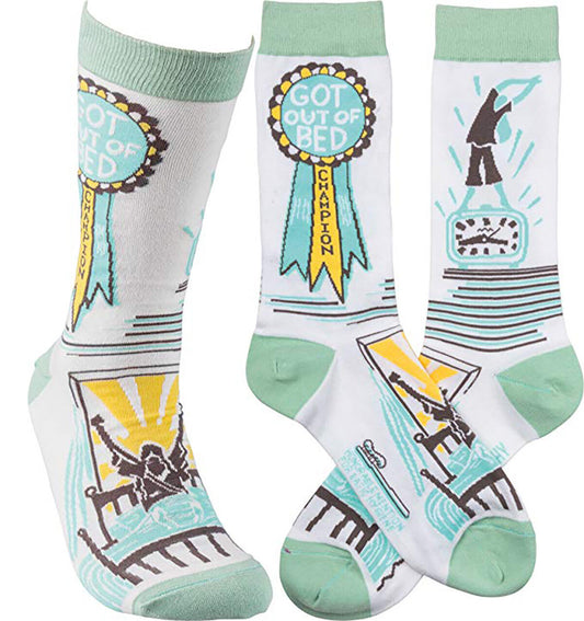 Primitives by Kathy Unisex Socks - Got Out Of Bed Champion