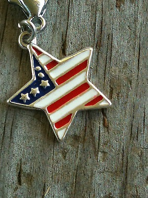 Lobster Claw Star on American Flag Flat Charm / Zipper Pull
