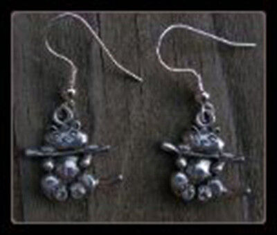 Silver Plated Pewter Cat Hanging From a Limb Earrings