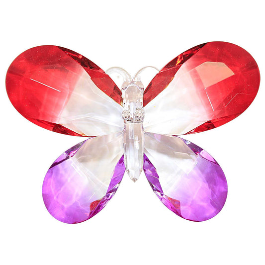 Ganz Crystal Expressions Colorful Butterfly Acrylic Faceted Suncatcher Red
