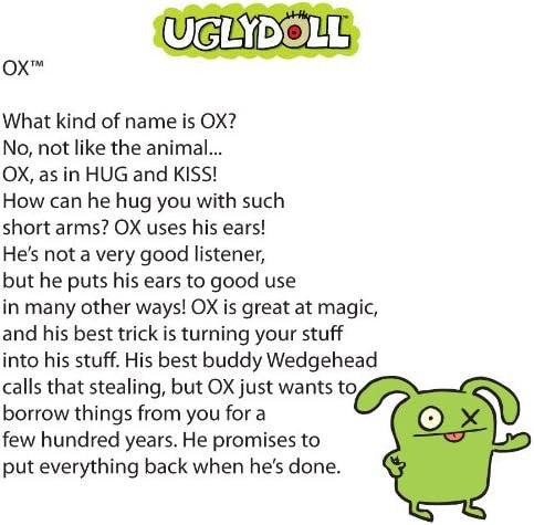 Classic Plush Ugly Doll, Ox 12" Stuffed Animal Toy