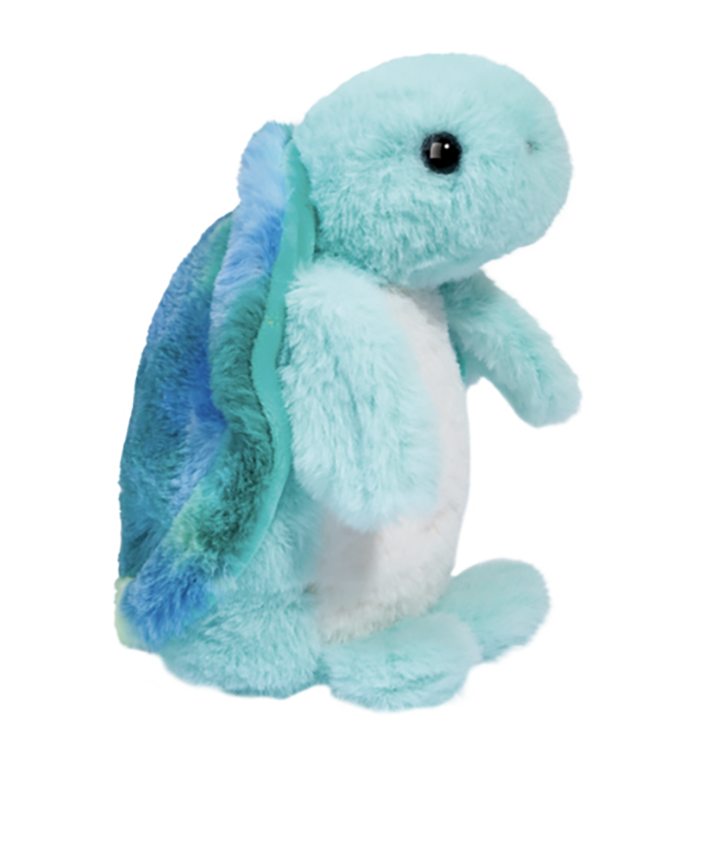 Douglas Tommie Turtle Mini Tye Die Teal Plush Stuffed Animal Toy 5" Long
