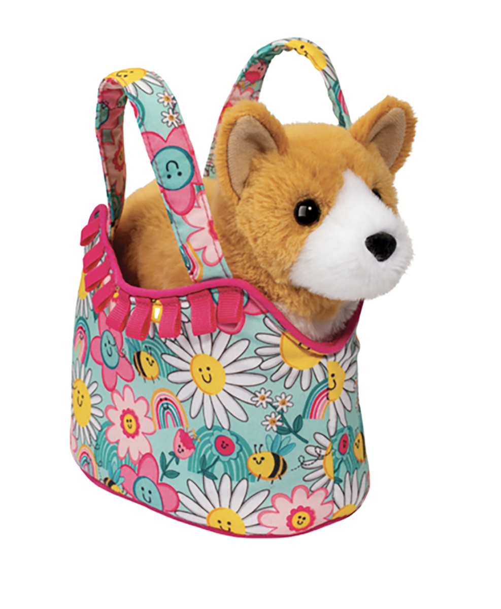 Douglas Sunny Smiles Sassy Sak Tote Purse w/Corgi Plush Stuffed Animal Toy, 7"