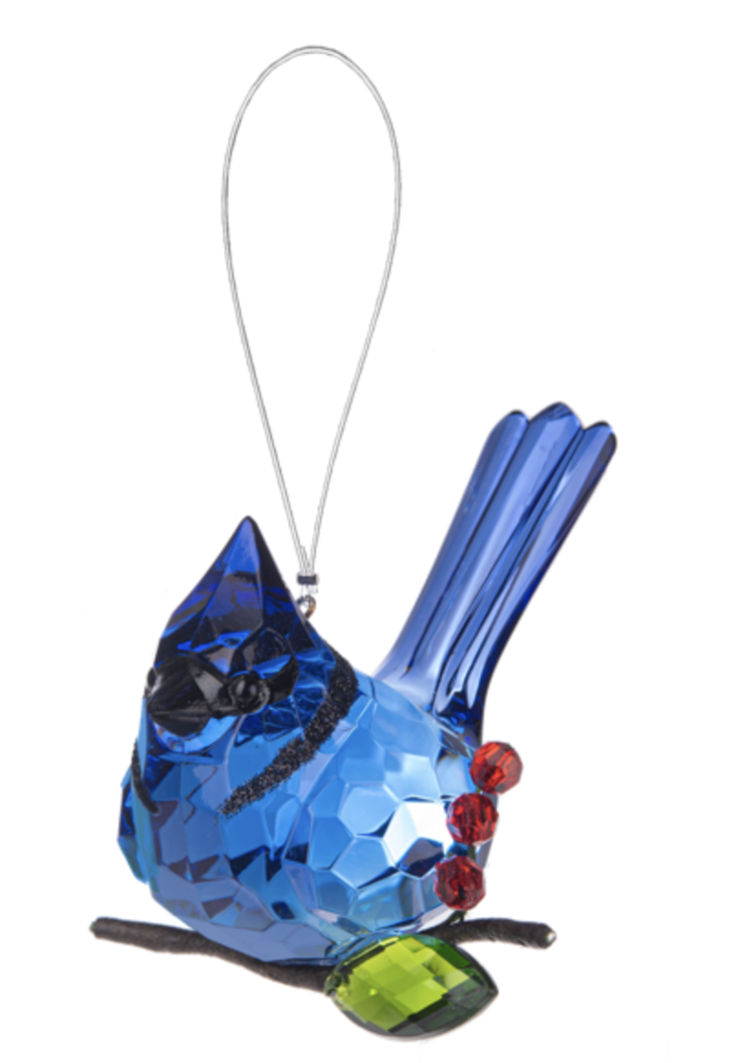 Crystal Expressions Ganz Elegant Berry Blue Jay Ornament, ACRYX-288, 4"