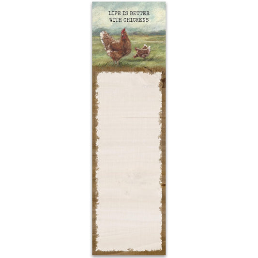 Primitives by Kathy - "Life is Better With Chickens" List Pad