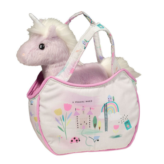 Douglas Magical World Sassy Sak with Purple Unicorn Plush Stuffed Animal Toy, 7"