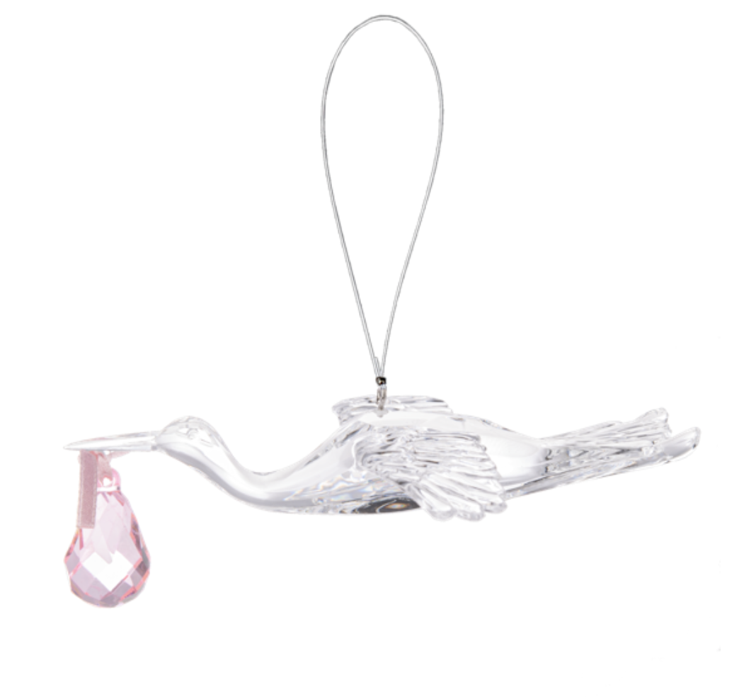 Crystal Expressions Ganz Pink Stork Ornament Ornament , ACRY-1168