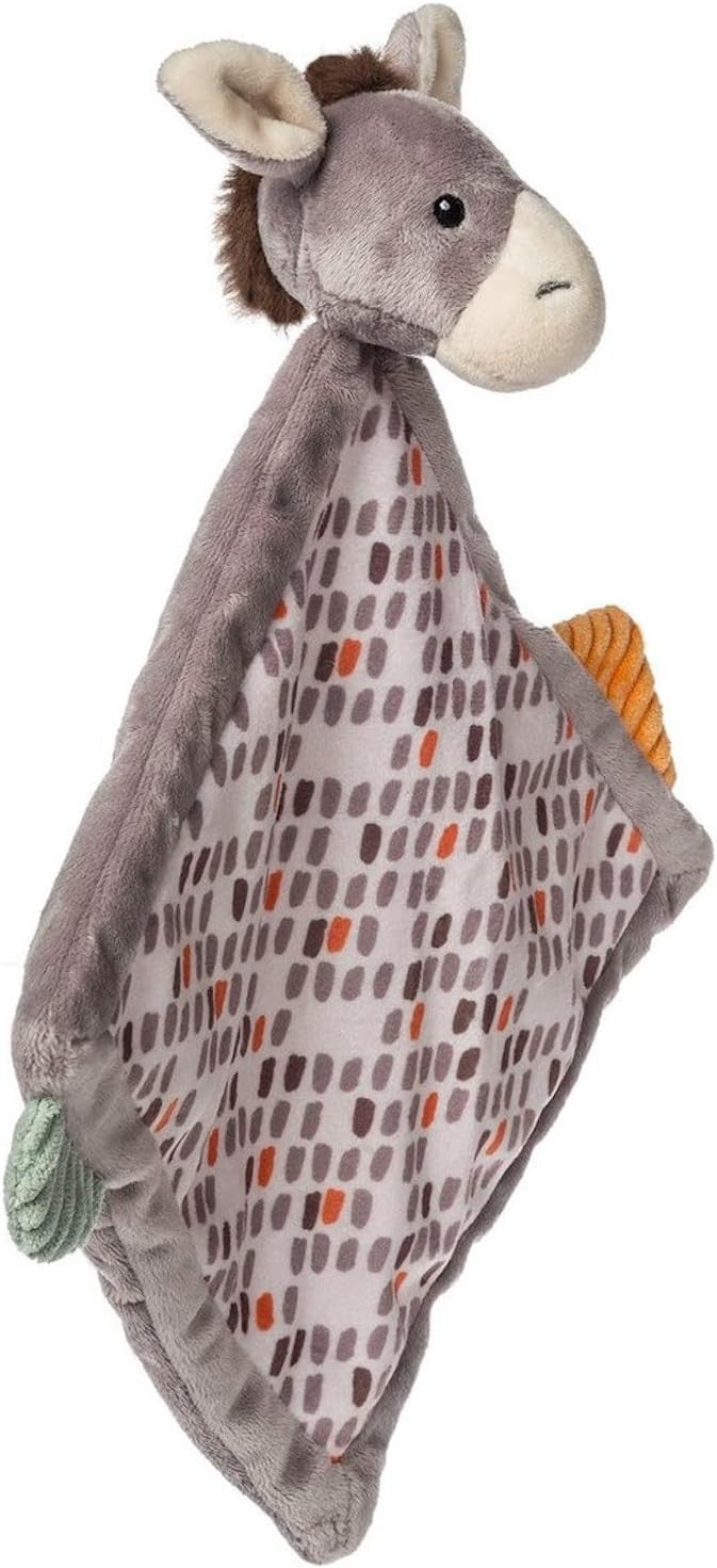 Taggies Charcter Blanket Plush Soft Snuggle Toy w/Tags, 12-Inches, Dusty Donkey