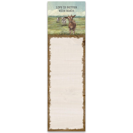 Primitives by Kathy - "Life is Better With Goats" List Pad