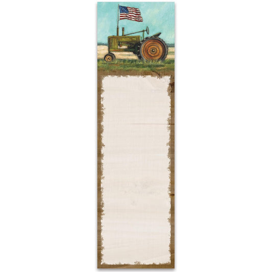 Primitives by Kathy - Tractor with American Flag List Pad