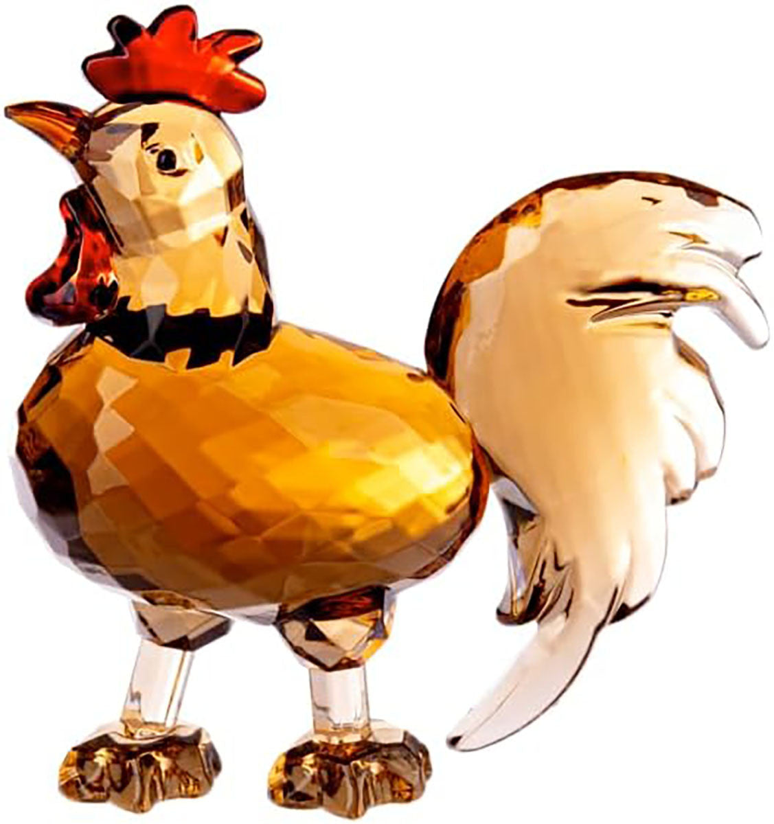 Ganz Crystal Expressions Decorative Rooster Figurine, Faceted Design, 3.5" high