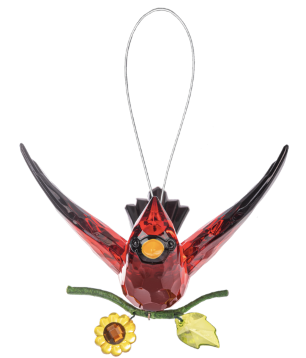 Ganz Sunflower Cardinal Ornament, 3-inch Length, Acrylic and Iron (ACRYF-171)