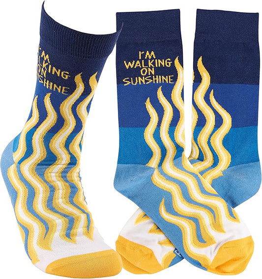Primitives by Kathy - I'm Walking On Sunshine Unisex Socks, One Size