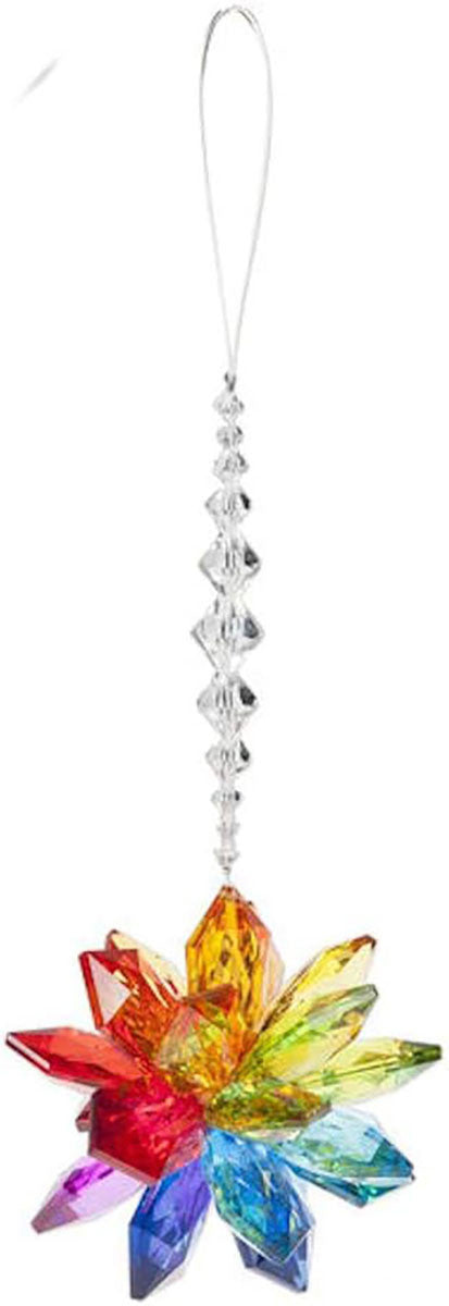 Crystal Expressions Ganz Rainbow Starburst  Ornament, ACRY-247, 7" long