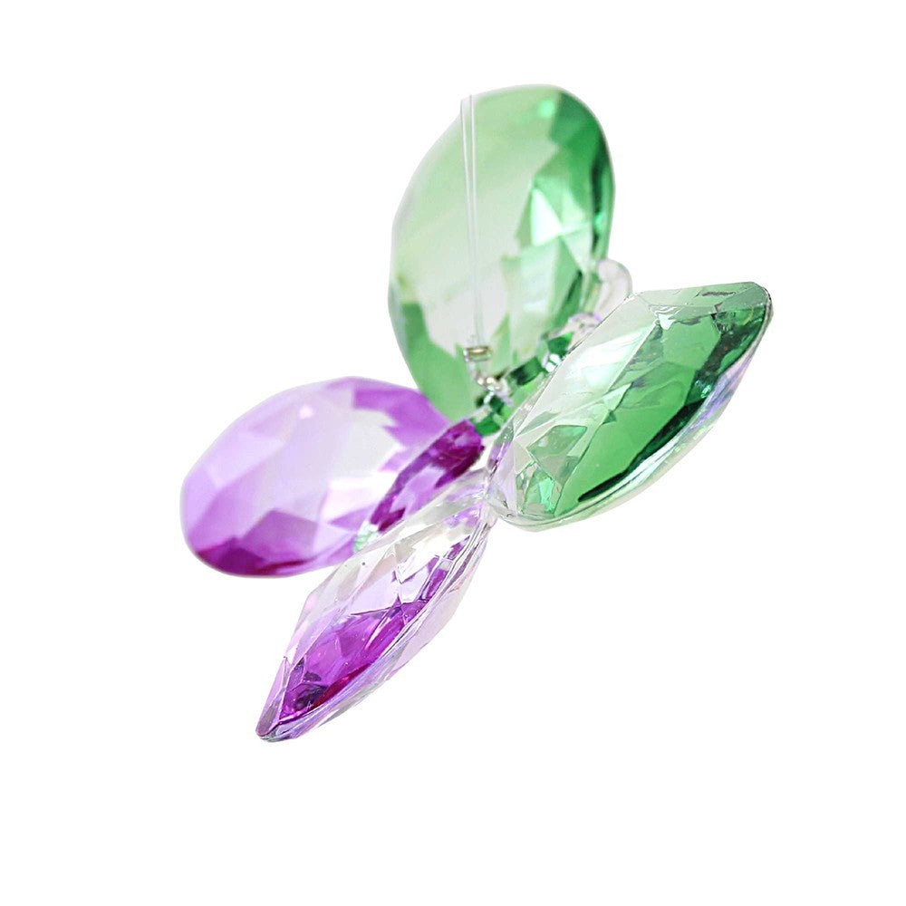 Ganz Crystal Expressions Colorful Butterfly Acrylic Faceted Suncatcher Green