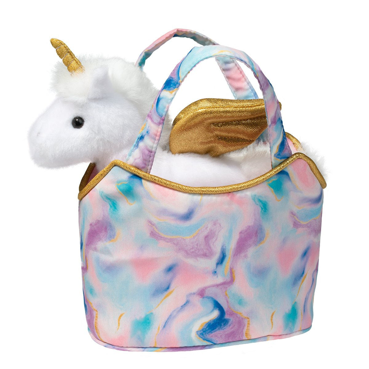 Douglas Magic Swirl Sassy Sak Purse with Pegasus Plush Stuffed Animal Toy, 7"