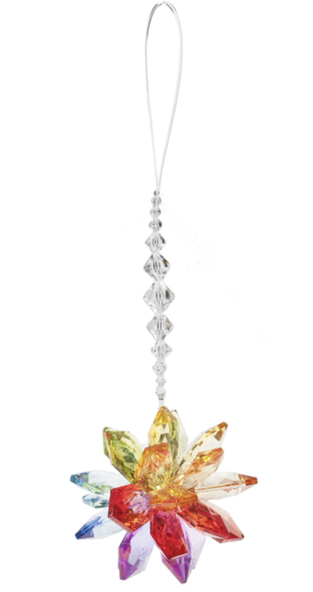 Crystal Expressions Ganz Rainbow Starburst  Ornament, ACRY-247, 7" long