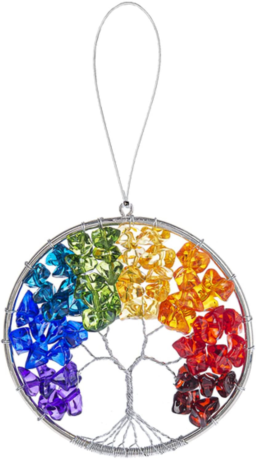 Ganz Hanging Acrylic Ornament, Holiday Tree of Life, 3.5"