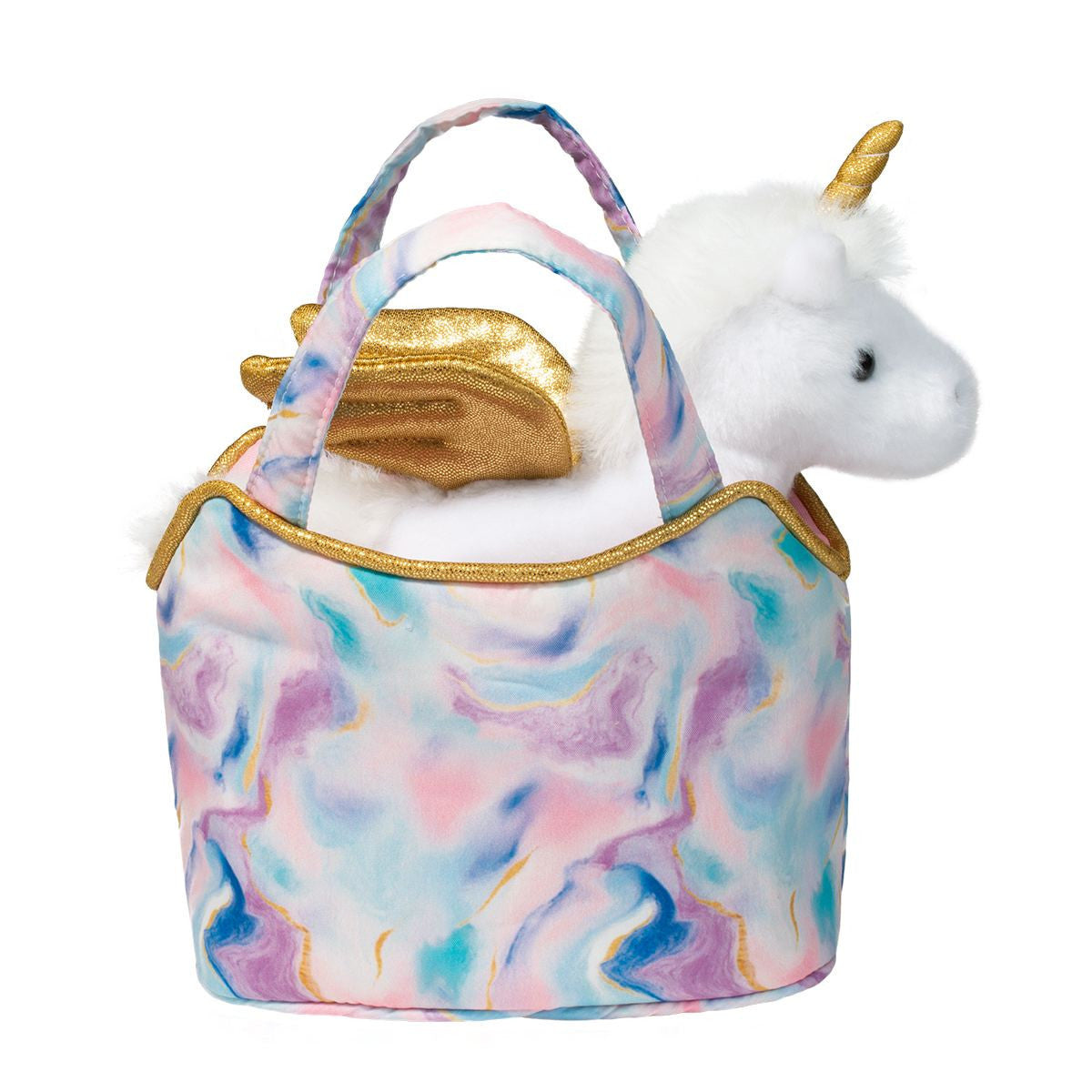 Douglas Magic Swirl Sassy Sak Purse with Pegasus Plush Stuffed Animal Toy, 7"