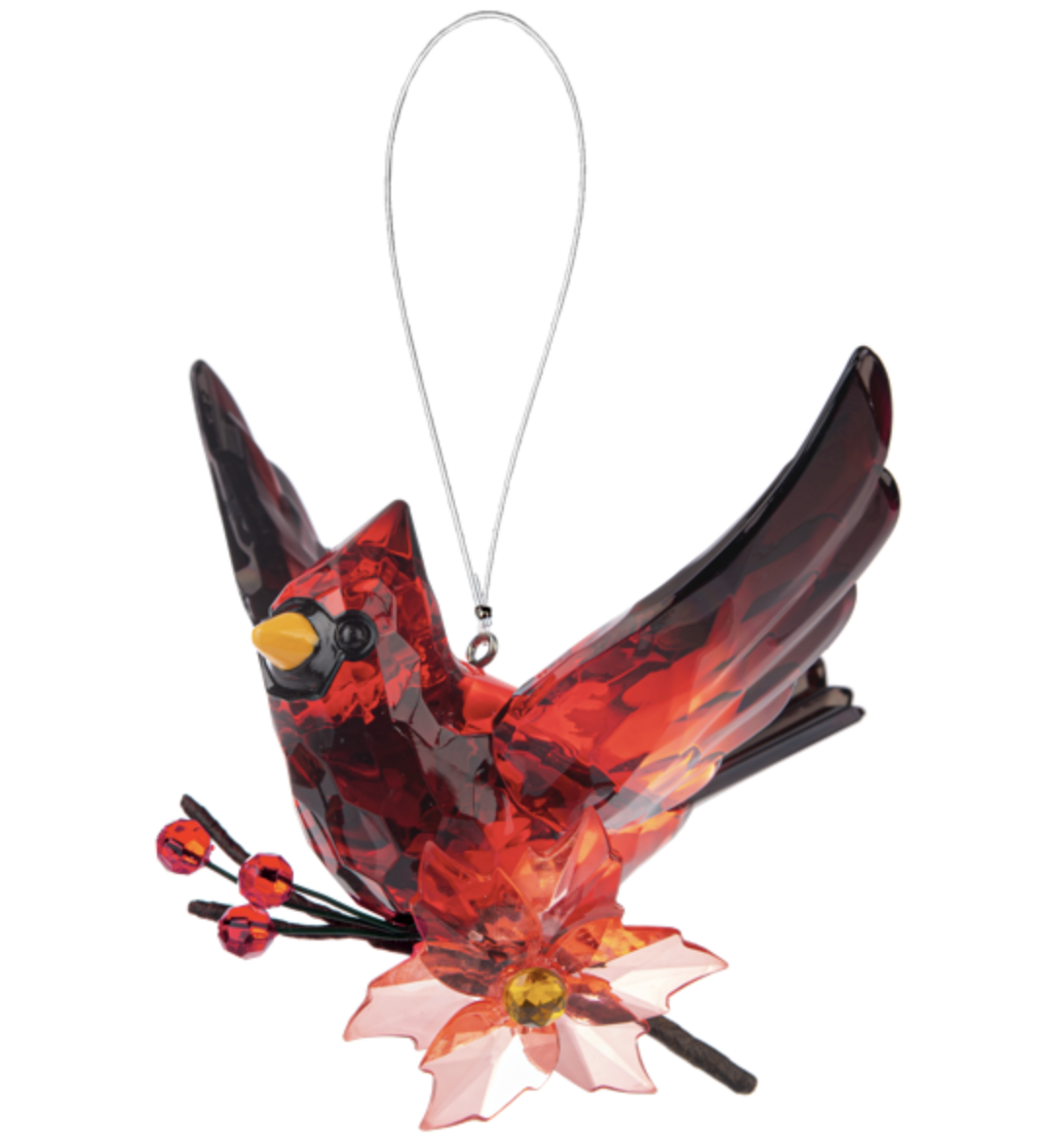 Crystal Expressions Ganz Elegant Poinsettia Cardinal Ornament, ACRYX-320, 5"