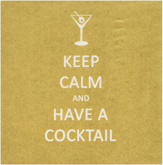 Paperproducts Design 20-Pack Keep Calm Cocktail Paper Cocktail Napkins
