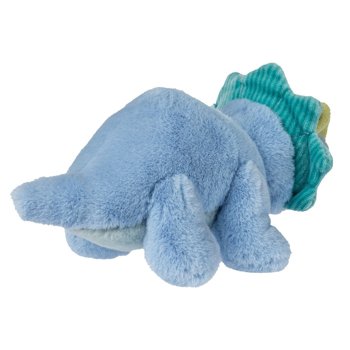 Mary Meyer Stuffed Animal Soft Toy, Little Fossil Dino, Blue Triceratops, 6"